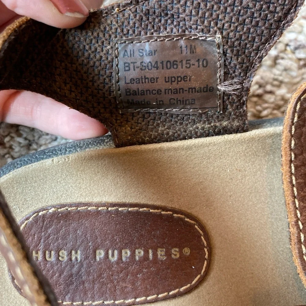 Hush Puppies All Star Fisherman Sandals Brown Leather Size 11